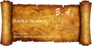 Barka Armand névjegykártya